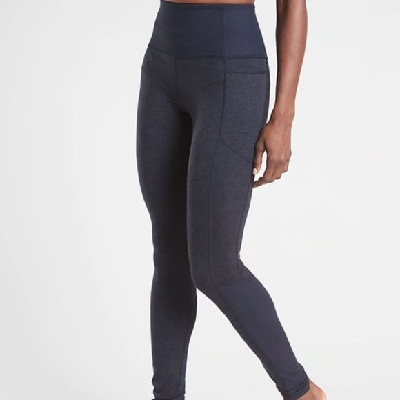 Athleta Pants - NWT Athleta Navy Exhale Heel Leggings